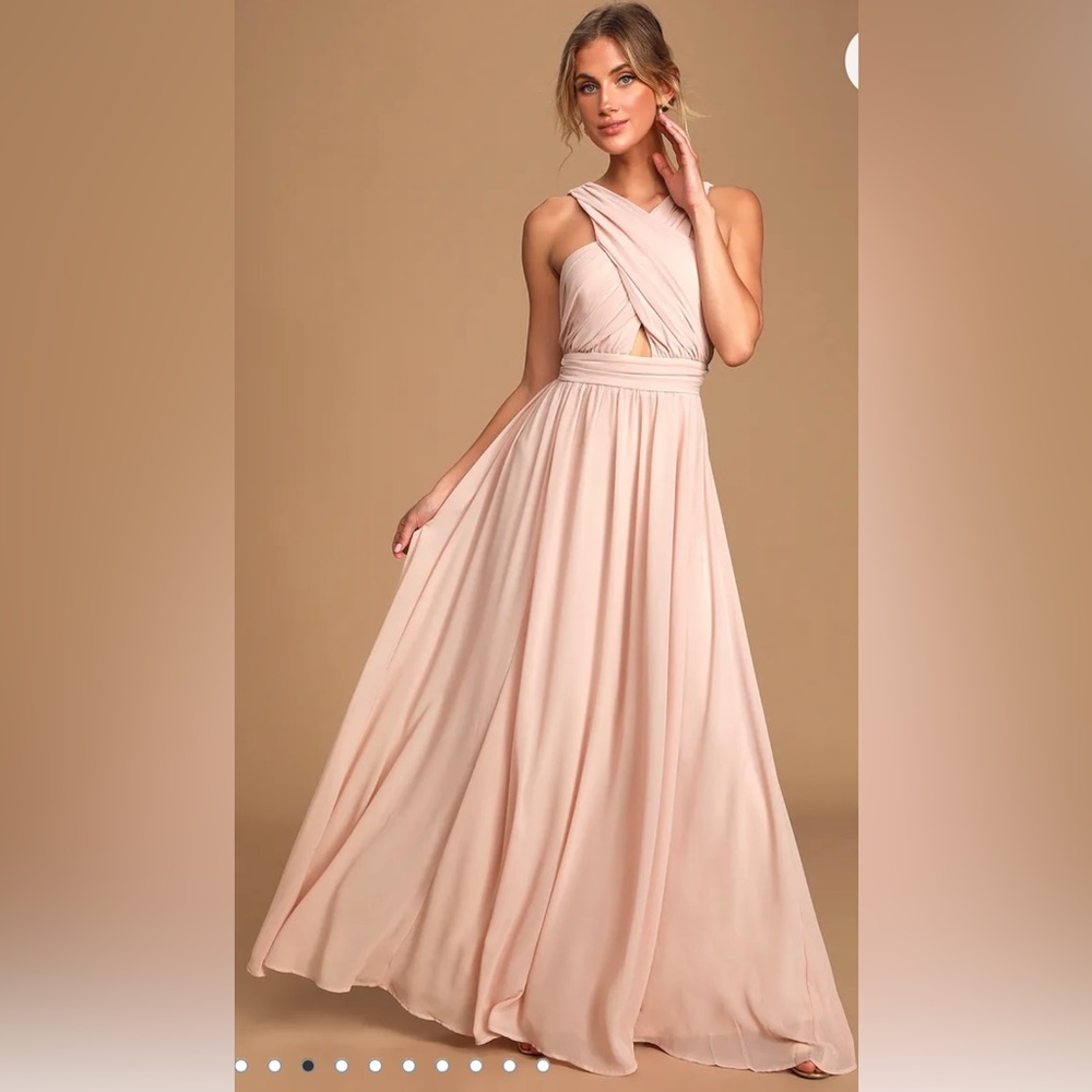 Lulus Blush Halter Maxi Dress